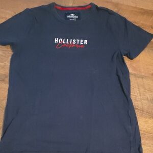 Hollister Dark Blue Tee with Red Accents
